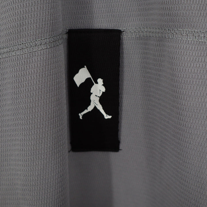 Baseball Bat Bros Mens BP Tee Grey Quarter Zip Short Sleeve Hoodie Medium