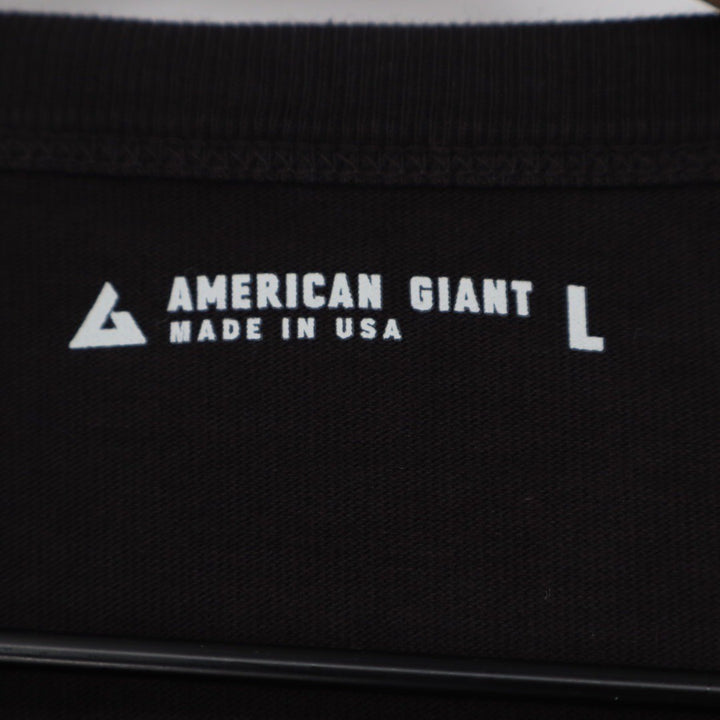 American Giant Mens Black Crew Neck T Shirt Size L Made in USA Cotton