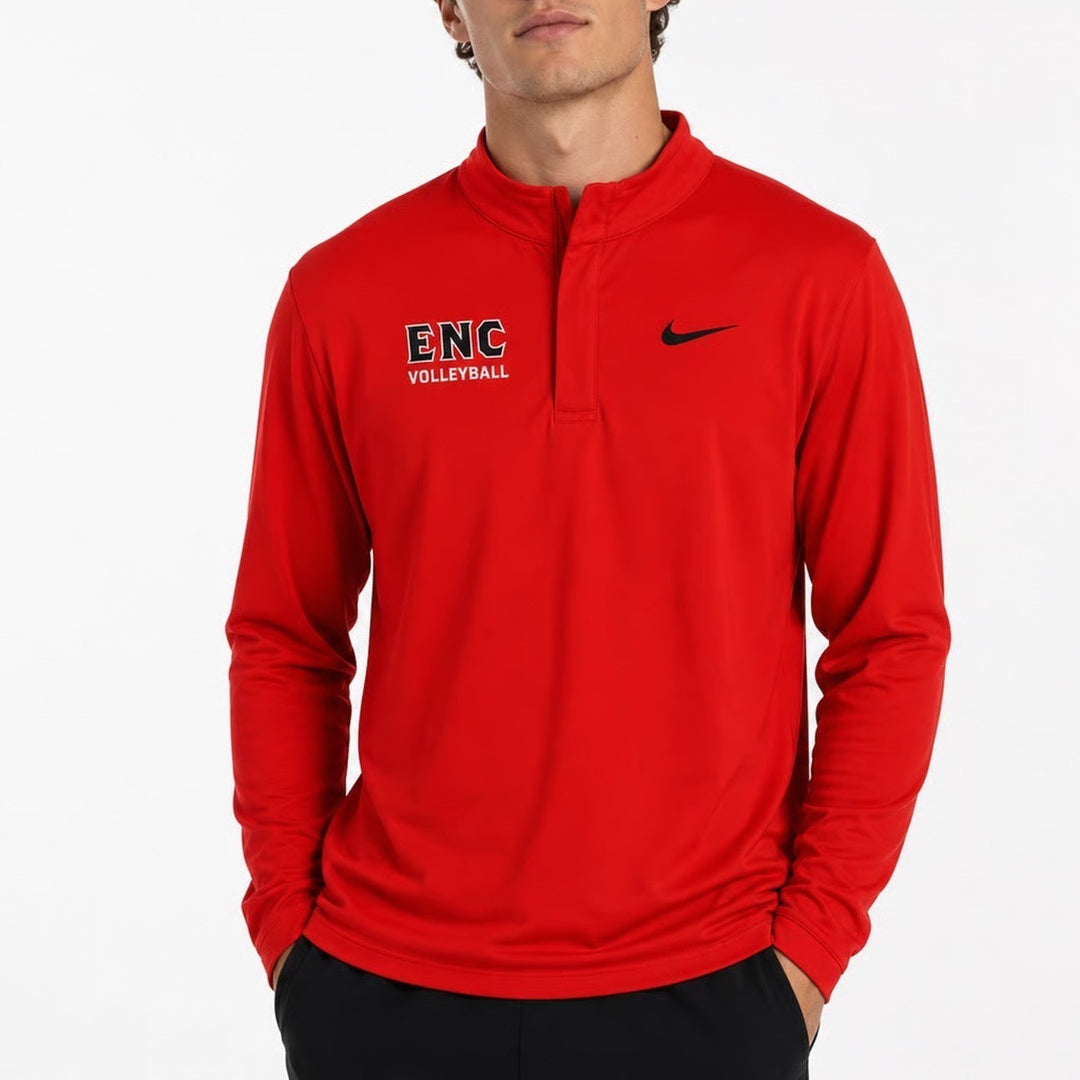Nike Dri-FIT Mens Large Red ENC Volleyball Quarter Zip Pullover Shirt
