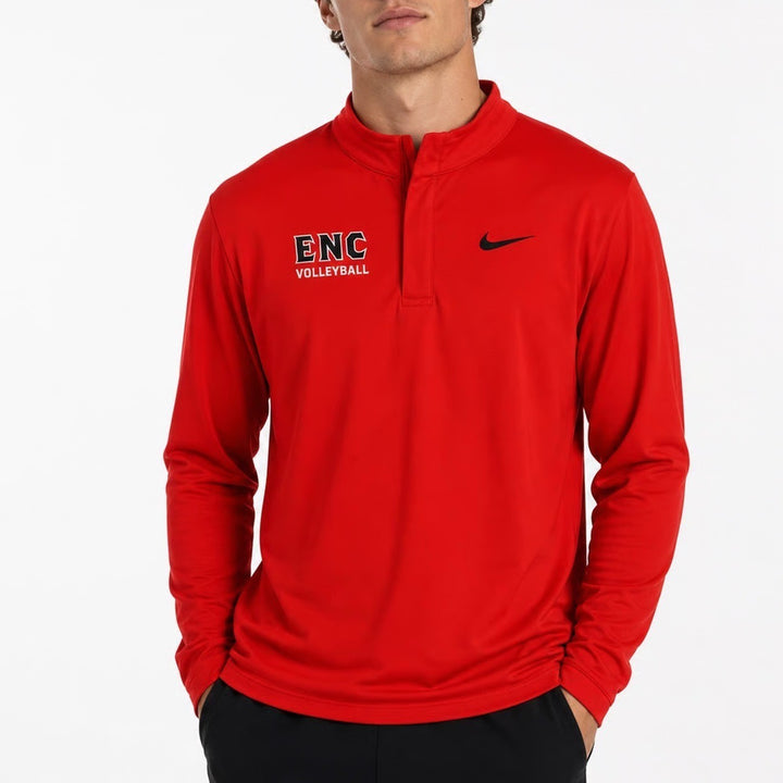 Nike Dri-FIT Mens Large Red ENC Volleyball Quarter Zip Pullover Shirt