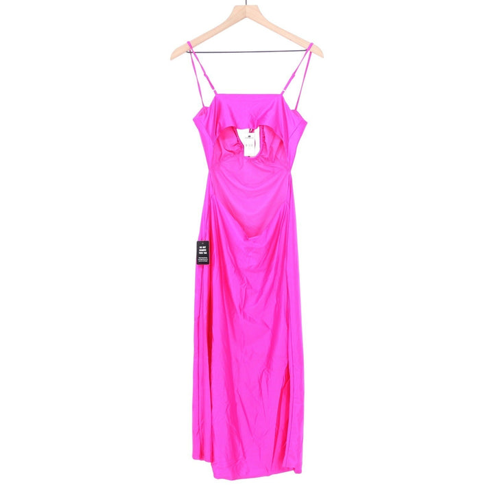 Express Hot Pink Cutout Tie Front Maxi Dress Size M NWT