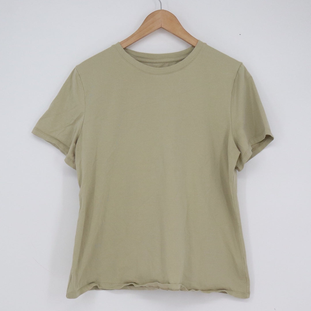 A New Day Womens Sage Green Short Sleeve Crewneck Cotton Stretch T-Shirt Large
