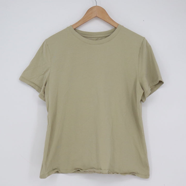 A New Day Womens Sage Green Short Sleeve Crewneck Cotton Stretch T-Shirt Large