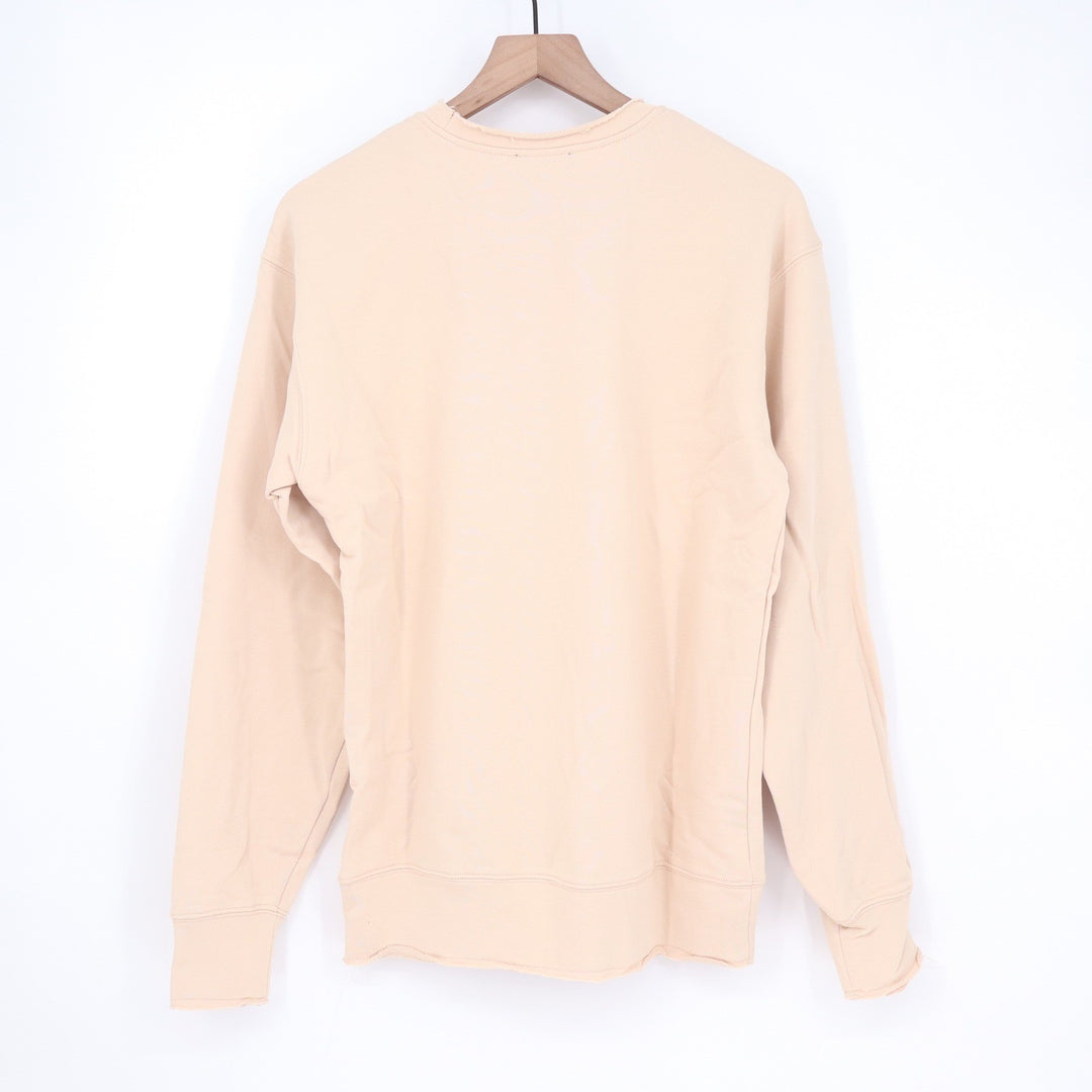Naked Wardrobe Womens XS Tan Peach Raw Edge Sweatshirt and Joggers 2 Piece Set