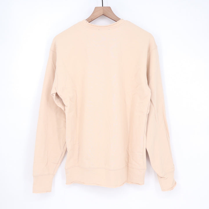 Naked Wardrobe Womens XS Tan Peach Raw Edge Sweatshirt and Joggers 2 Piece Set