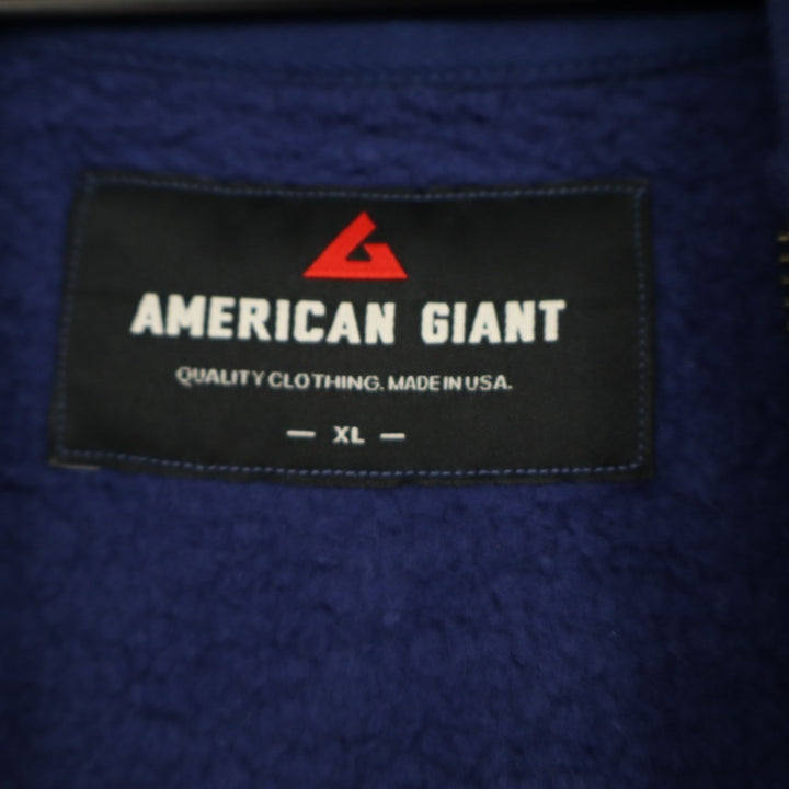 American Giant Classic Hoodie Mens XL Blue Navy Full Zip Cotton Split Seam Vault