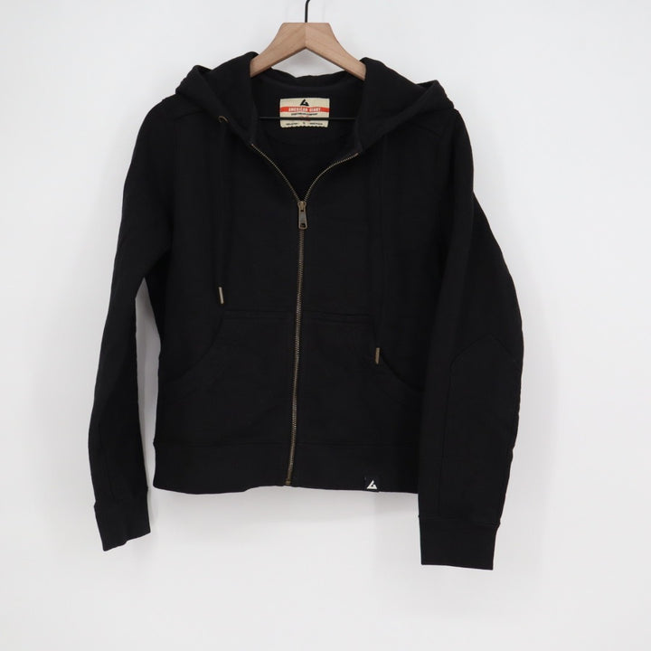 American Giant Hoodie Womens Small Black Full Zip Cotton Logo Raglan Sleeve