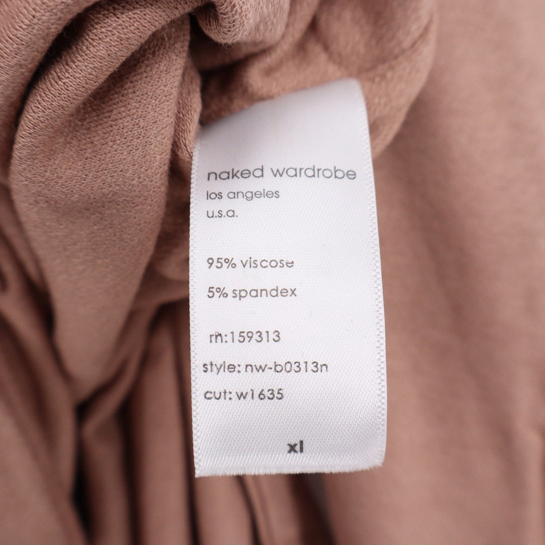 Naked Wardrobe Mauve Brown Turtleneck Long Sleeve Bodysuit XL