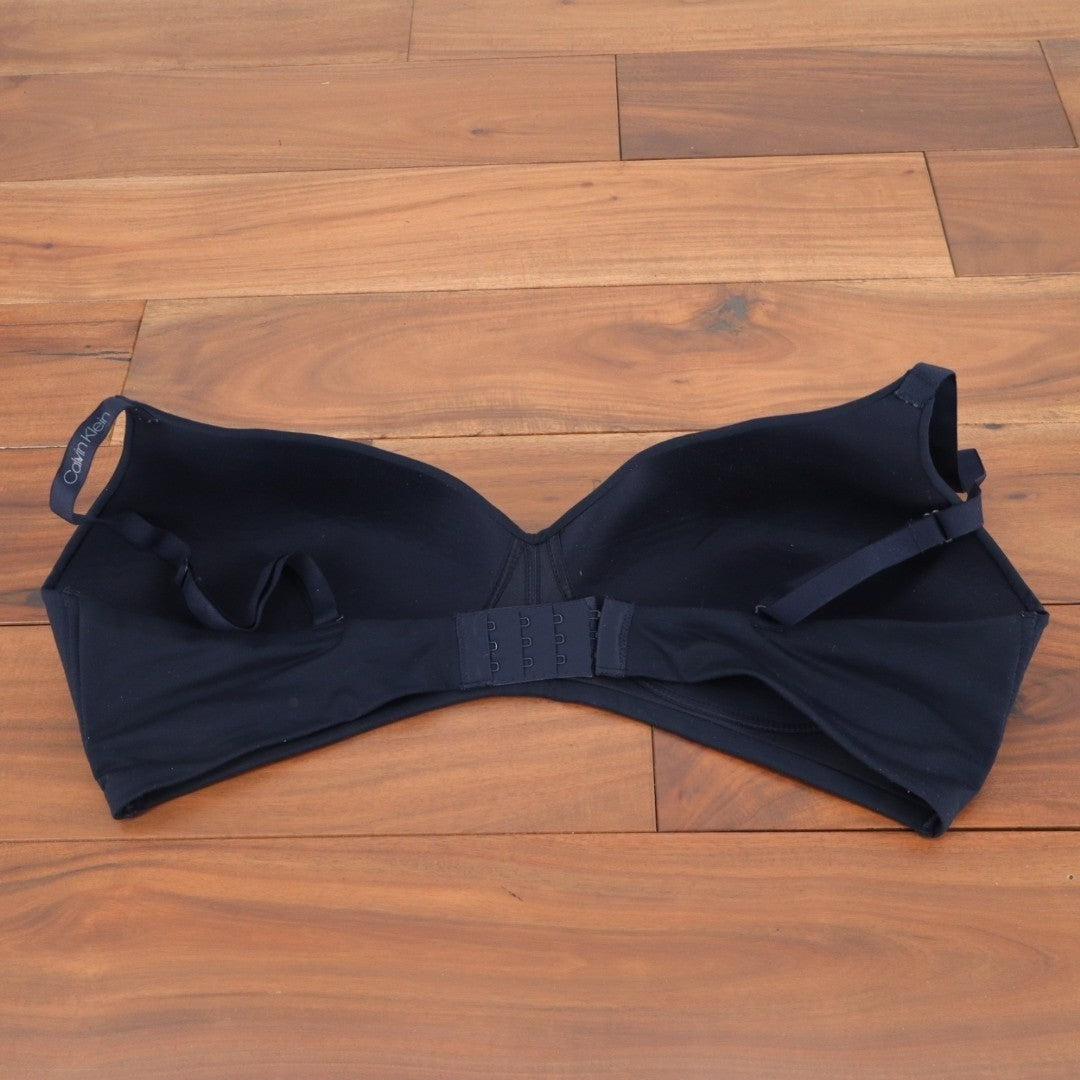 Calvin Klein T Shirt Bra Womens XL Midnight Navy Wireless Cups Adjustable Strap