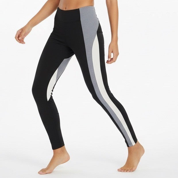 Athleta Crest Colorblock Tight Leggings Black Grey White Athletic Gym Size M