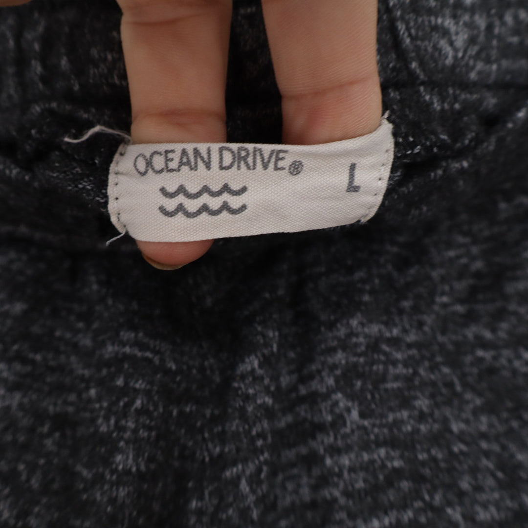 Ocean Drive Womens Large Charcoal Grey Space Dye Long Beach Island Lounge Shorts