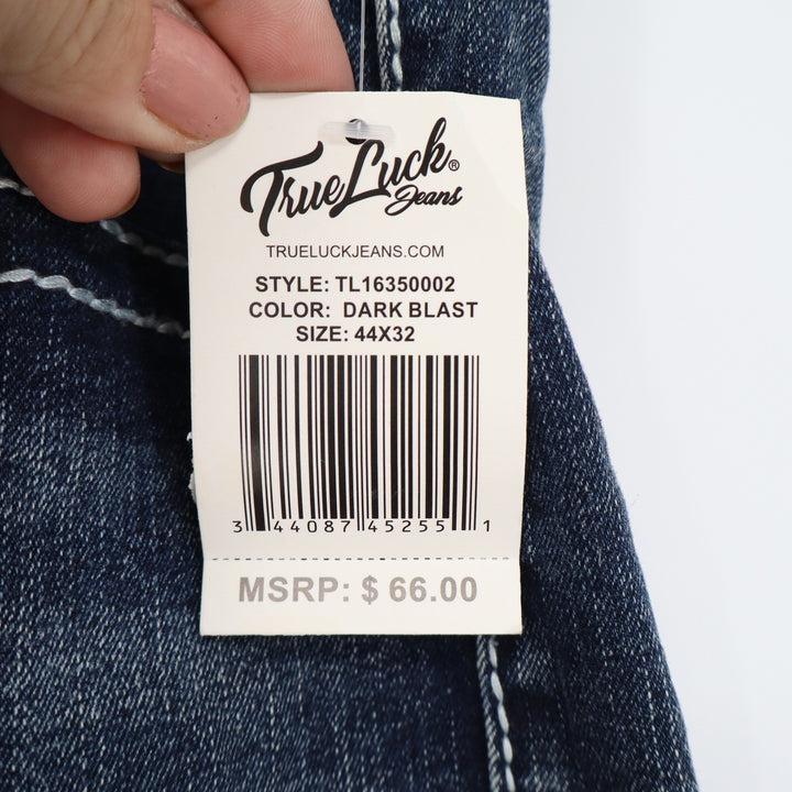 True Luck Mens Classic Stretch Bootcut Jeans Dark Blast 44x32 NEW