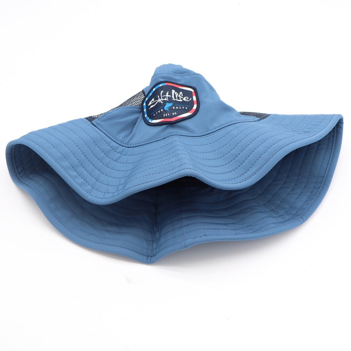 Salt Life Atlan Blue Performance Boonie Fishing Hat Mesh Sun Bucket NEW