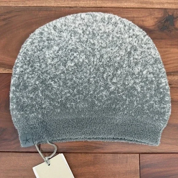 Barefoot Dreams CozyChic Lite Confetti Beanie Hat Women OS Green Fog Gray