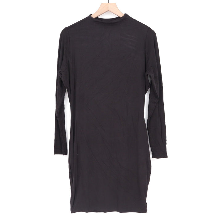 Naked Wardrobe Black Mock Neck Long Sleeve Bodycon Mini Dress 3X