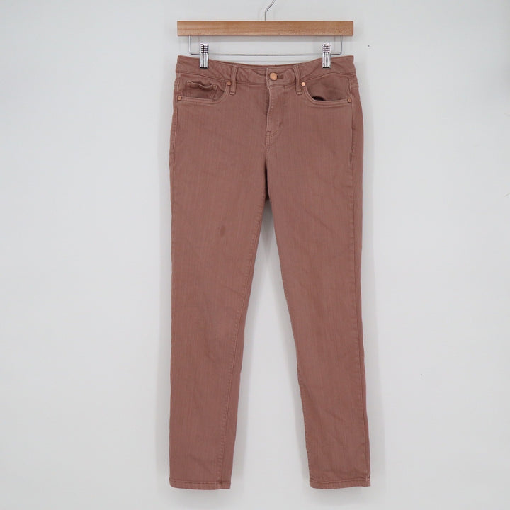 Calvin Klein Jeans Womens Mauve Pink Skinny Ankle Pants Mid Rise Stretch 30x26