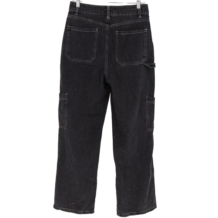 RSQ Mens Faded Black Carpenter Utility Straight Leg Denim Jeans Size 28