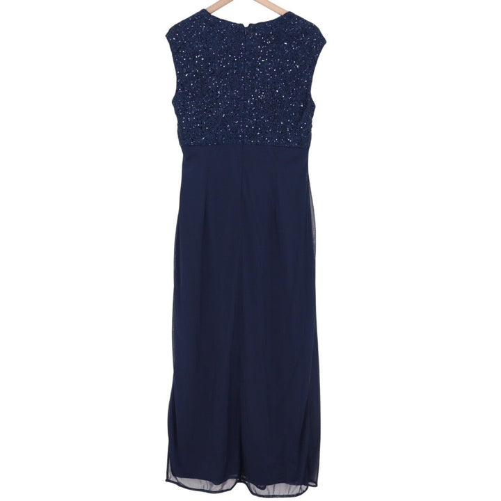 Alex Evenings Navy Blue Sequin Lace Evening Gown Size 16