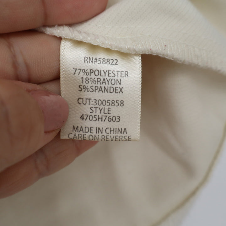 Max Studio London Cream Textured Twill Sleeveless Shell Top Large