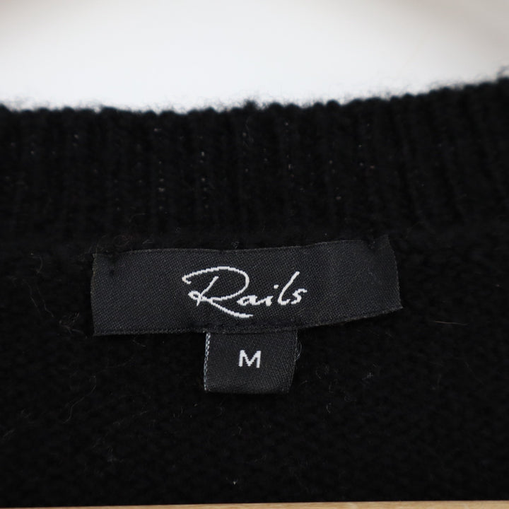 Rails Perci Sweater Womens Medium Black Star Print Wool Long Sleeve Crew Neck