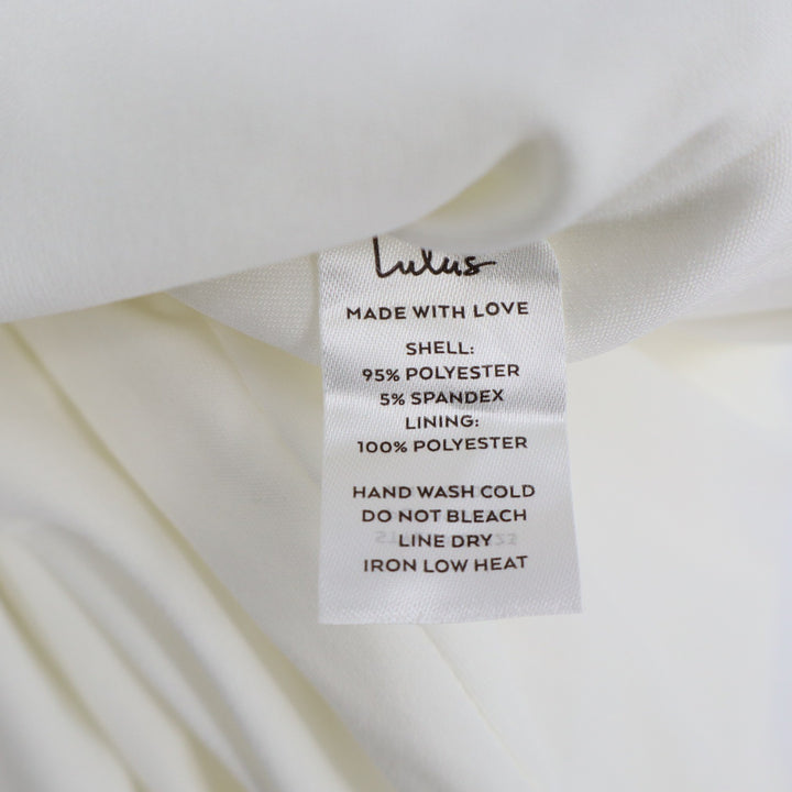 Lulus White Off The Shoulder Puff Sleeve Maxi Dress Side Slit Size L Formal