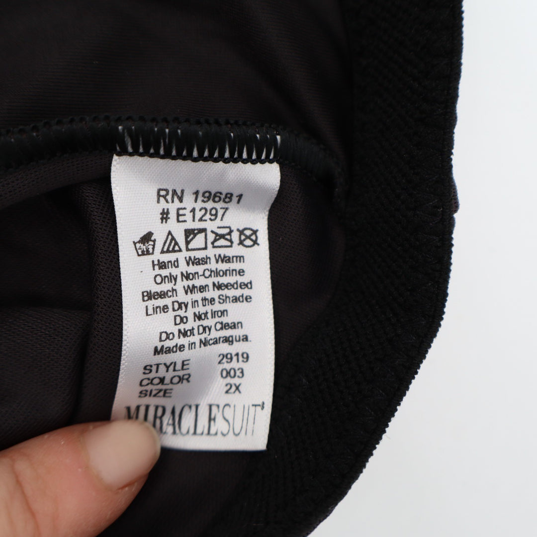 Miraclesuit Shape Away Thigh Slimmer Womens 2X Black Stretch Extra Firm Hi-Waist