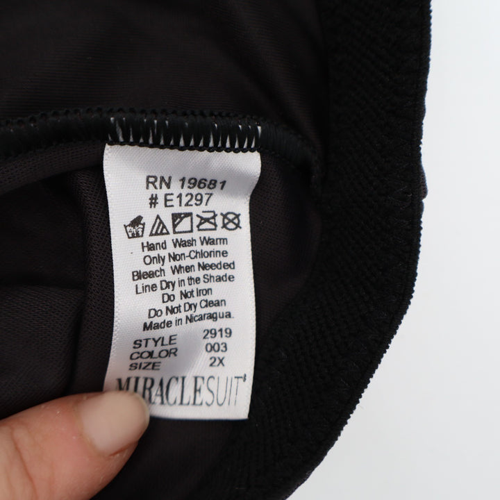 Miraclesuit Shape Away Thigh Slimmer Womens 2X Black Stretch Extra Firm Hi-Waist
