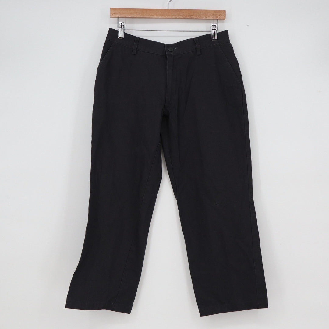 Twinhill Mens Black 100% Cotton Chino Pants Straight Leg 32x28