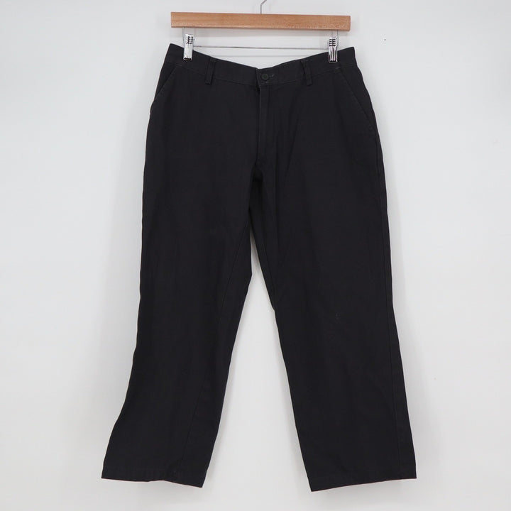 Twinhill Mens Black 100% Cotton Chino Pants Straight Leg 32x28