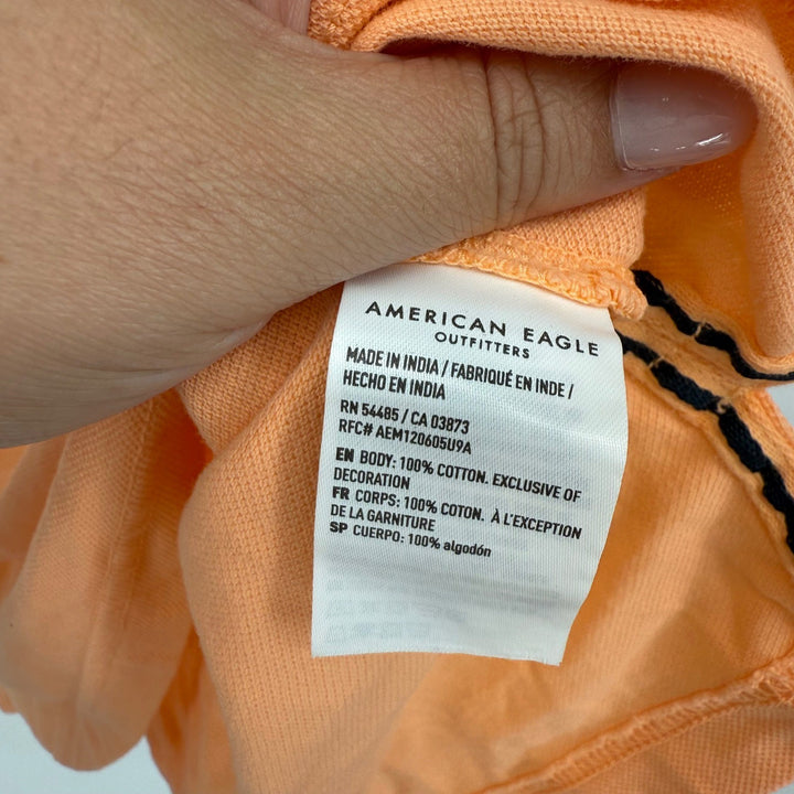 American Eagle Polo Shirt Mens M Orange Short Sleeve Casual Everyday