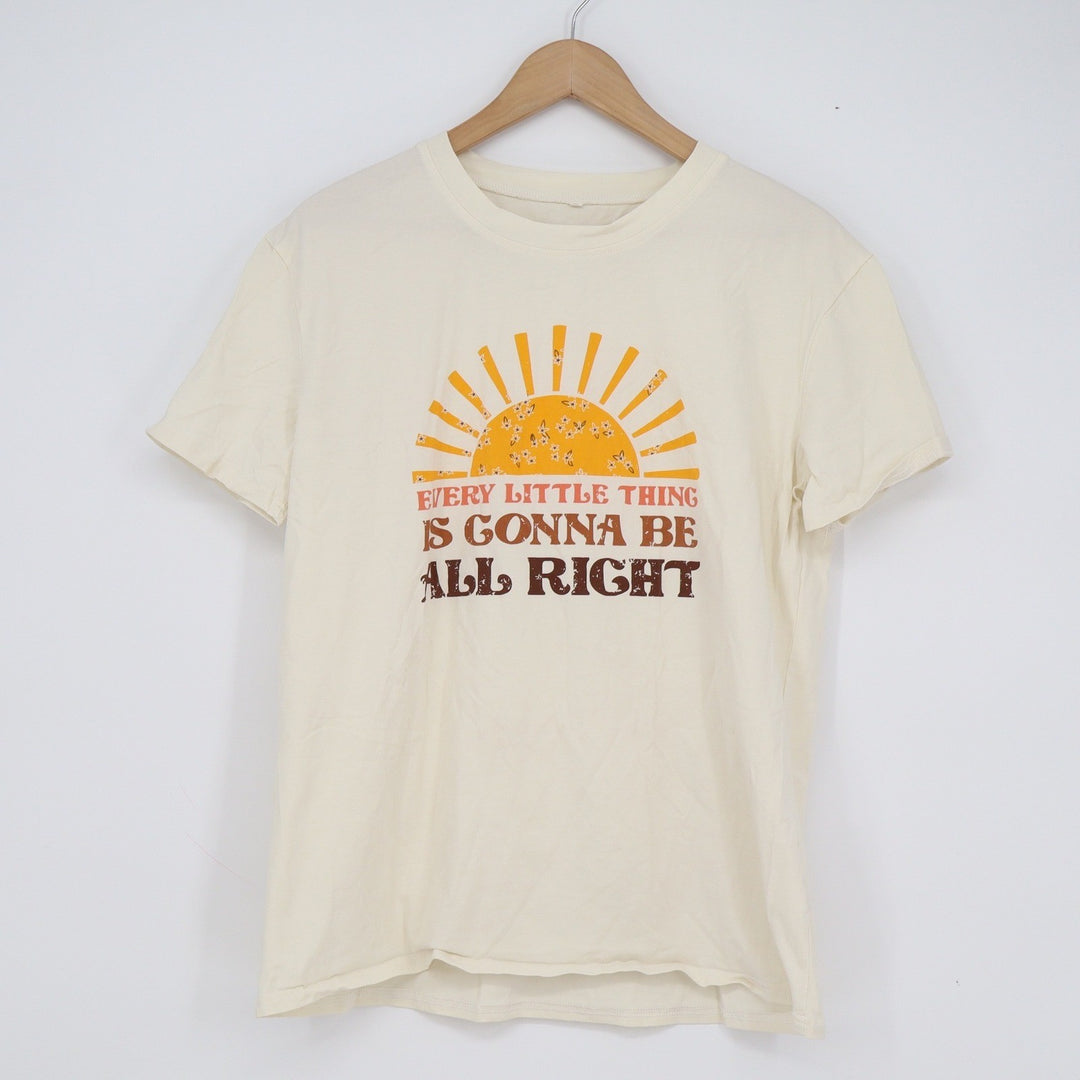 Every Little Thing Is Gonna Be All Right Sun Graphic Tee Cream XL Short Sleeve