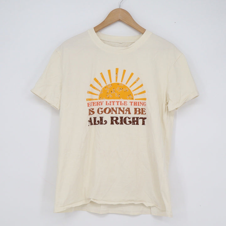 Every Little Thing Is Gonna Be All Right Sun Graphic Tee Cream XL Short Sleeve