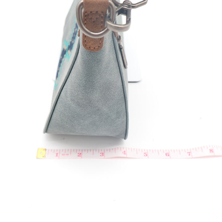 Wrangler Aztec Womens Handbag Gray Suede Pockets Adjustable Strap Crossbody Bag