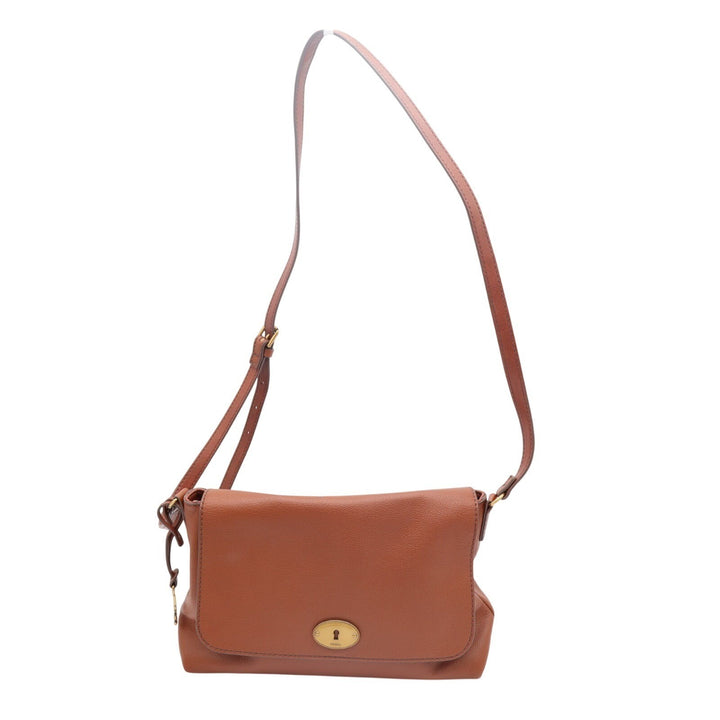 Fossil Gabriella Womens Handbag Brown Leather Adjustable Strap Crossbody Bag