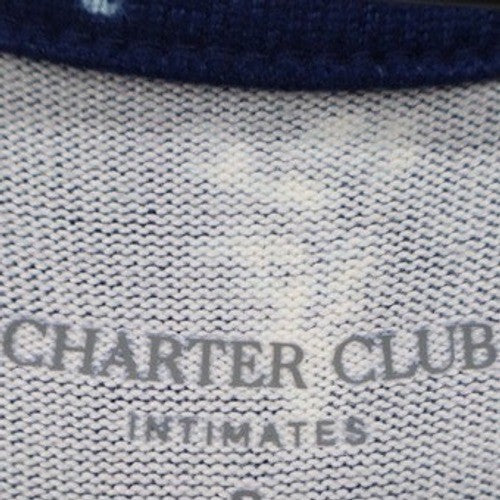 Charter Club Intimates Navy Pine Tree Soft Knit Long Sleeve Sleepshirt Medium