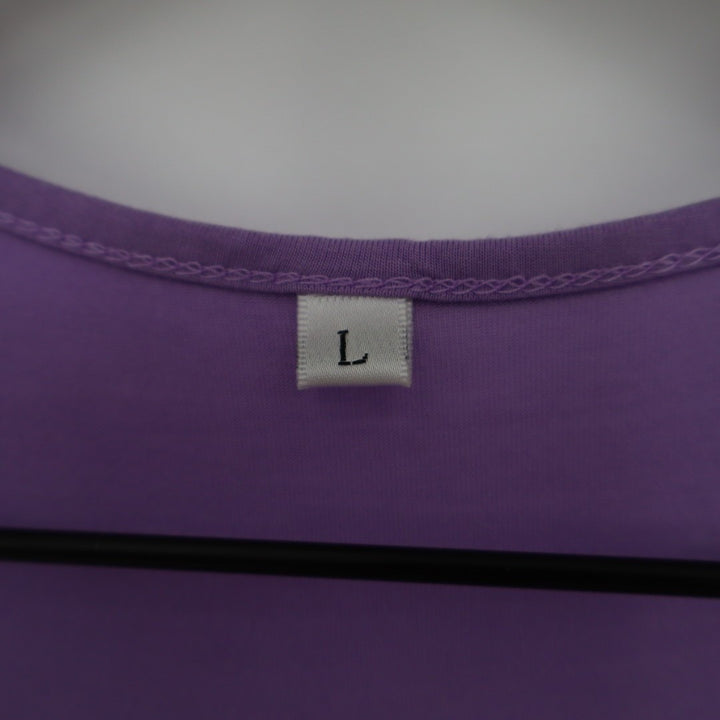 Athletic Tank Top Womens Large Lavender Stretch Scoop Neck Racerback Pullover