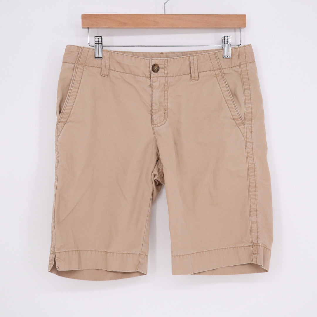 Gap Mens Khaki Chino Shorts Tan 100% Cotton Twill Size 8 Casual Summer