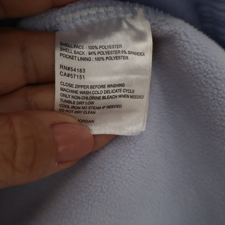 Andrew Marc Mens Medium Light Blue Ribbed Full Zip Fleece Jacket Mock Neck