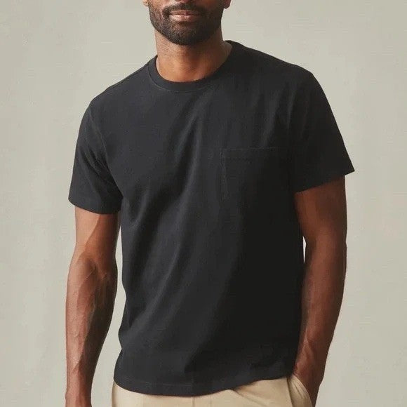 American Giant Black Cotton Pocket Tee Mens Size L Made in USA