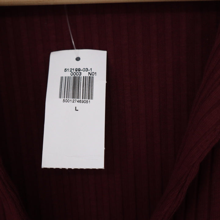 Old Navy Womens Ribbed Polo Cardigan Button Front Long Sleeve Burgundy Large