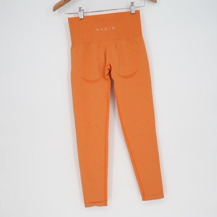 NVGTN Seamless Contour Leggings Womens Small Orange Stretch High Waist Skinny