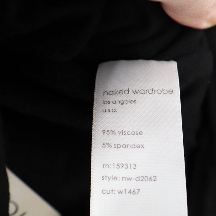 Naked Wardrobe Mens Black One Shoulder Double Strap Mini Dress Small