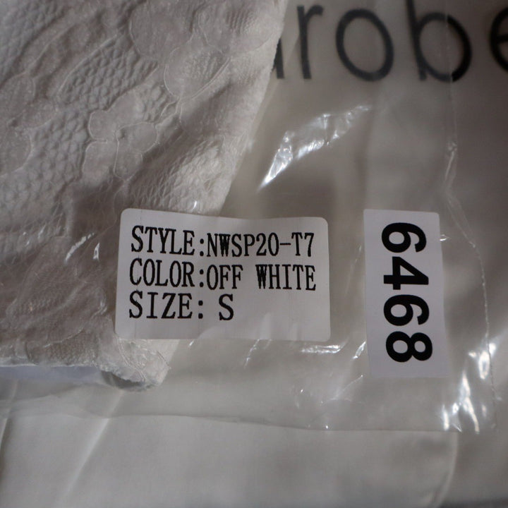 Off White Floral Lace Bustier Crop Top Sweetheart Neckline Size S