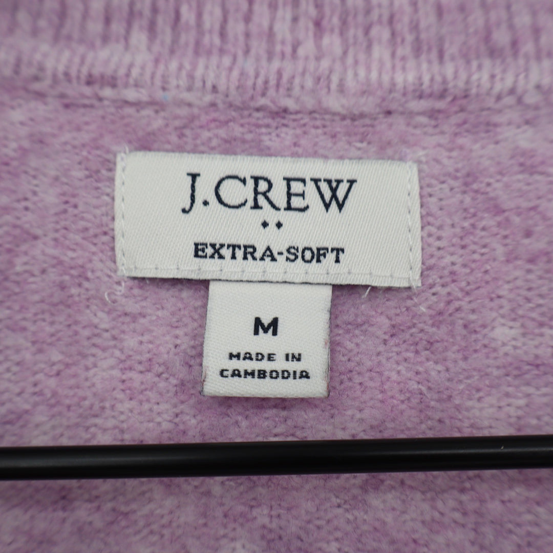 J.Crew Extra-Soft Polo Sweater Womens Medium Lilac Purple V-Neck Long Sleeve