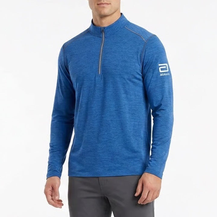 Core 365 Mens Abbott Logo Quarter Zip Pullover Blue Long Sleeve Size M