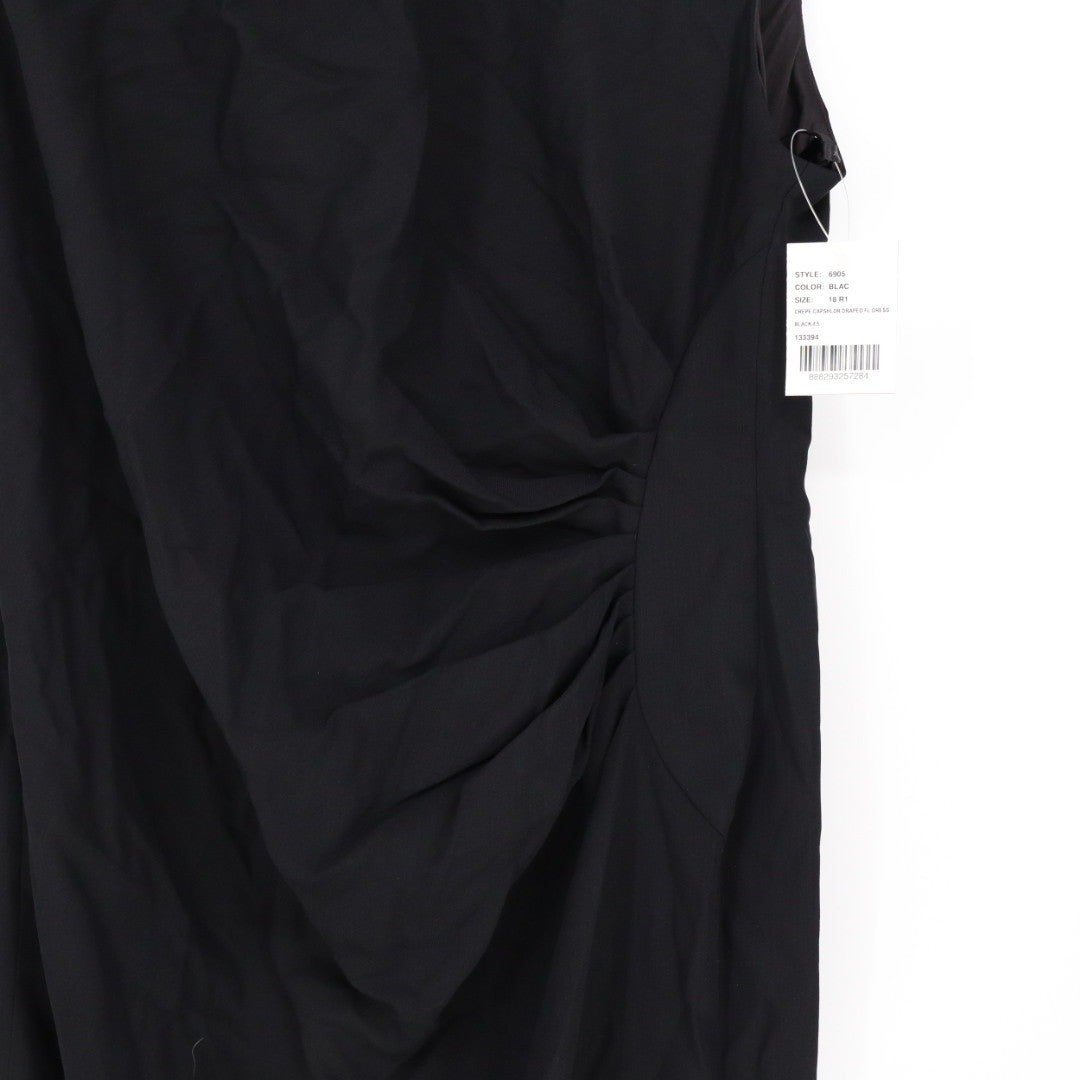 After Six Sleeveless Cap Shoulder Crepe Maxi Dress Trumpet Skirt In Black