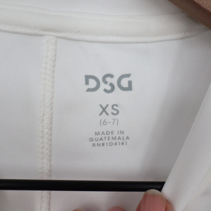 DSG Girls White Short Sleeve Athletic Performance Tee Shirt XS 6-7