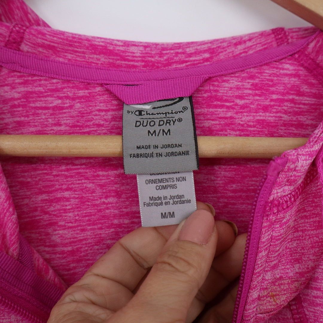 Champion Duo Dry Womens Pink Heather Full Zip Hoodie Jacket Size M