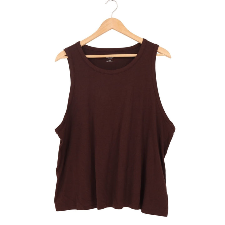 State Of Day Intimates 2-PC Pajamas Set Women 2XL Brown Cotton Stretch Crew Neck