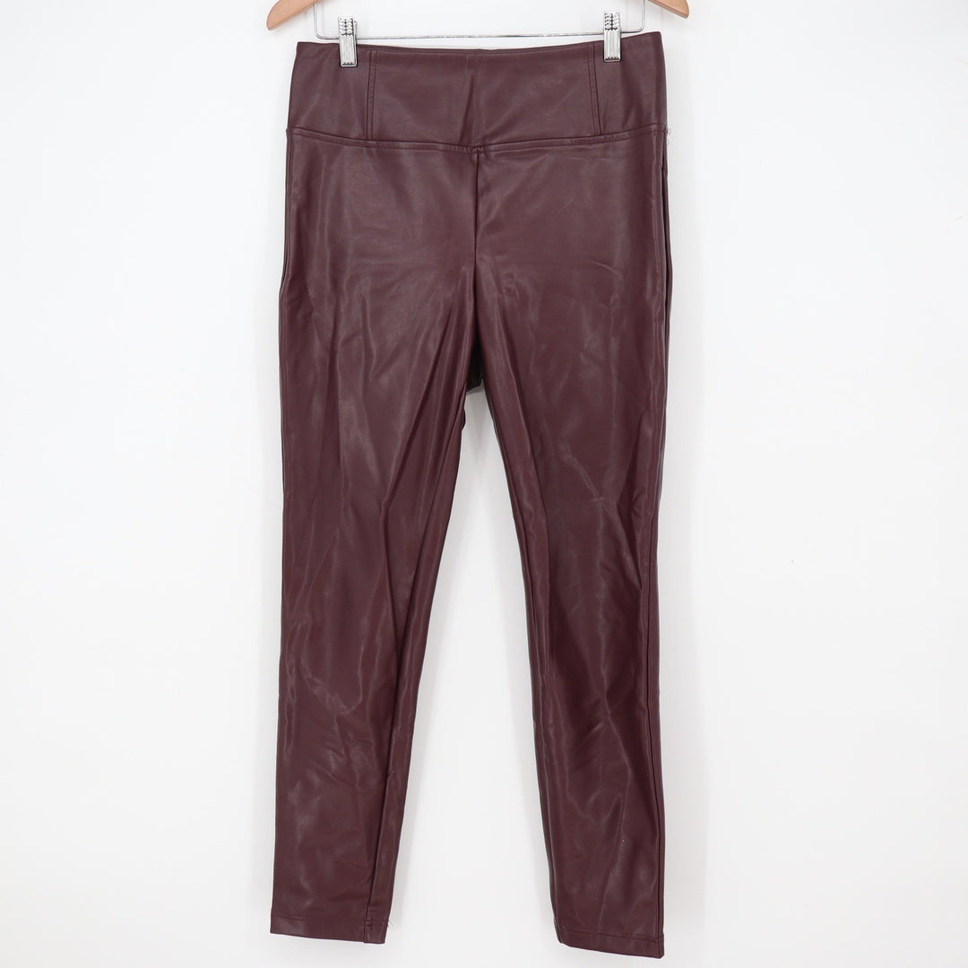 Laundry by Shelli Segal Leggings Women's M Burgundy Faux Leather